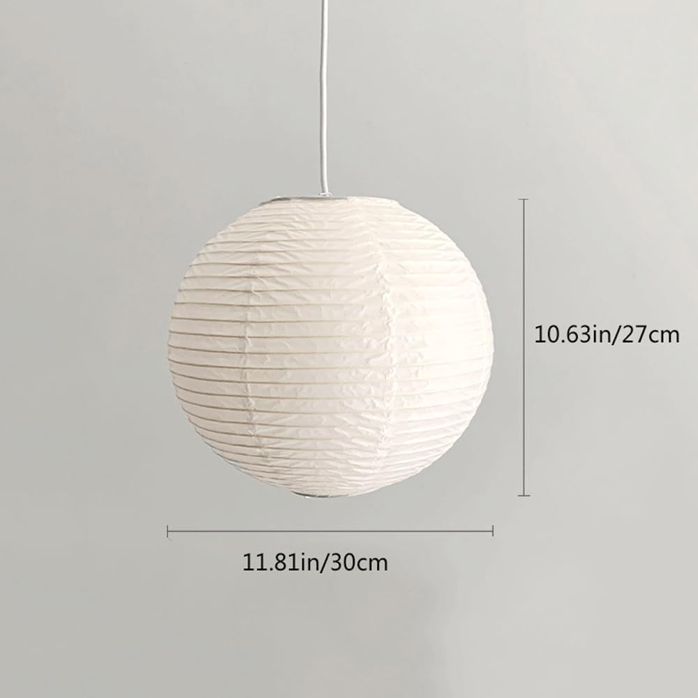 Audara-Sphere Suspension Blanche Lampe Suspendue Faite à la Main en Papier de Coton Douille E26 Diamètre 30cm Lustres Salon Chambre Chevet Centre Commercial Fleuriste Café Salon de Thé Éclairage de Salle à Manger