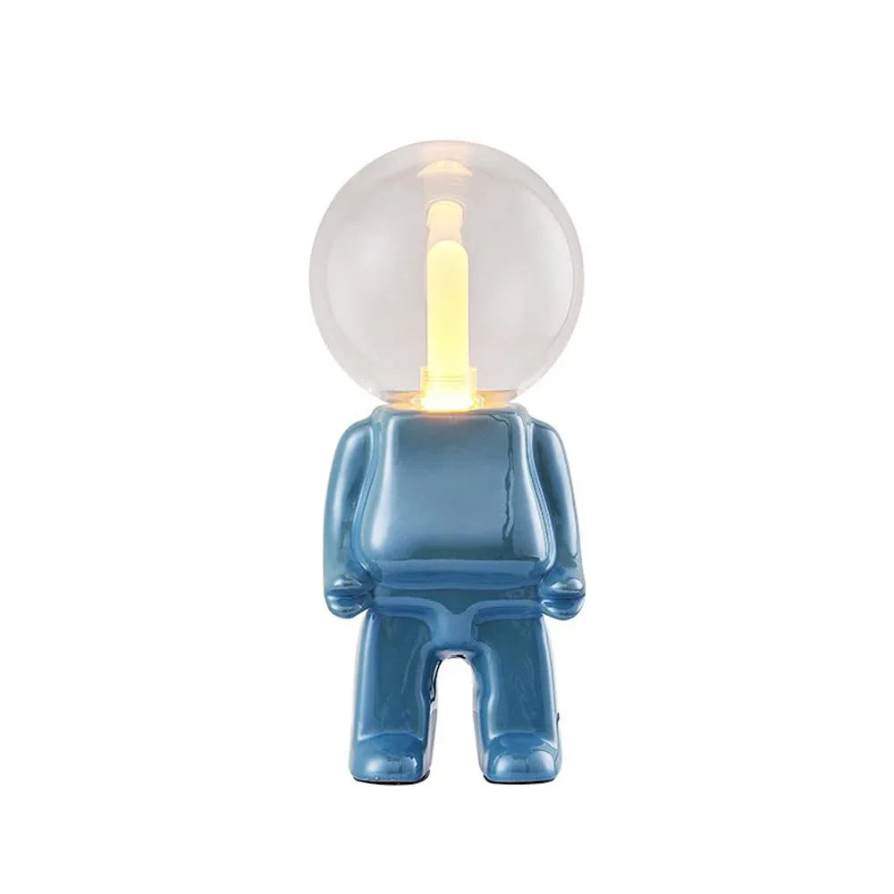 Audara-Scandinavian Creative Bedroom Bedside Ornament Desk Light Fashionable Cute Three Colors Changing Light Ceramic Glass Desk Lamp Study Room Office Dormitory Table Lamp Restaurant Bar Lighting Fixture Glacier Blue