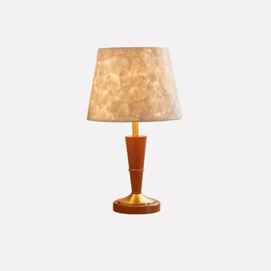Audara-American Vintage Living Room Wall Cabinet Backdrop Desk Light Art Designer Model Shell Oak Desk Lamp Dining Room Hotel Room Villa Table Lamp Club Coffee Shop Decor Lighting Fixture