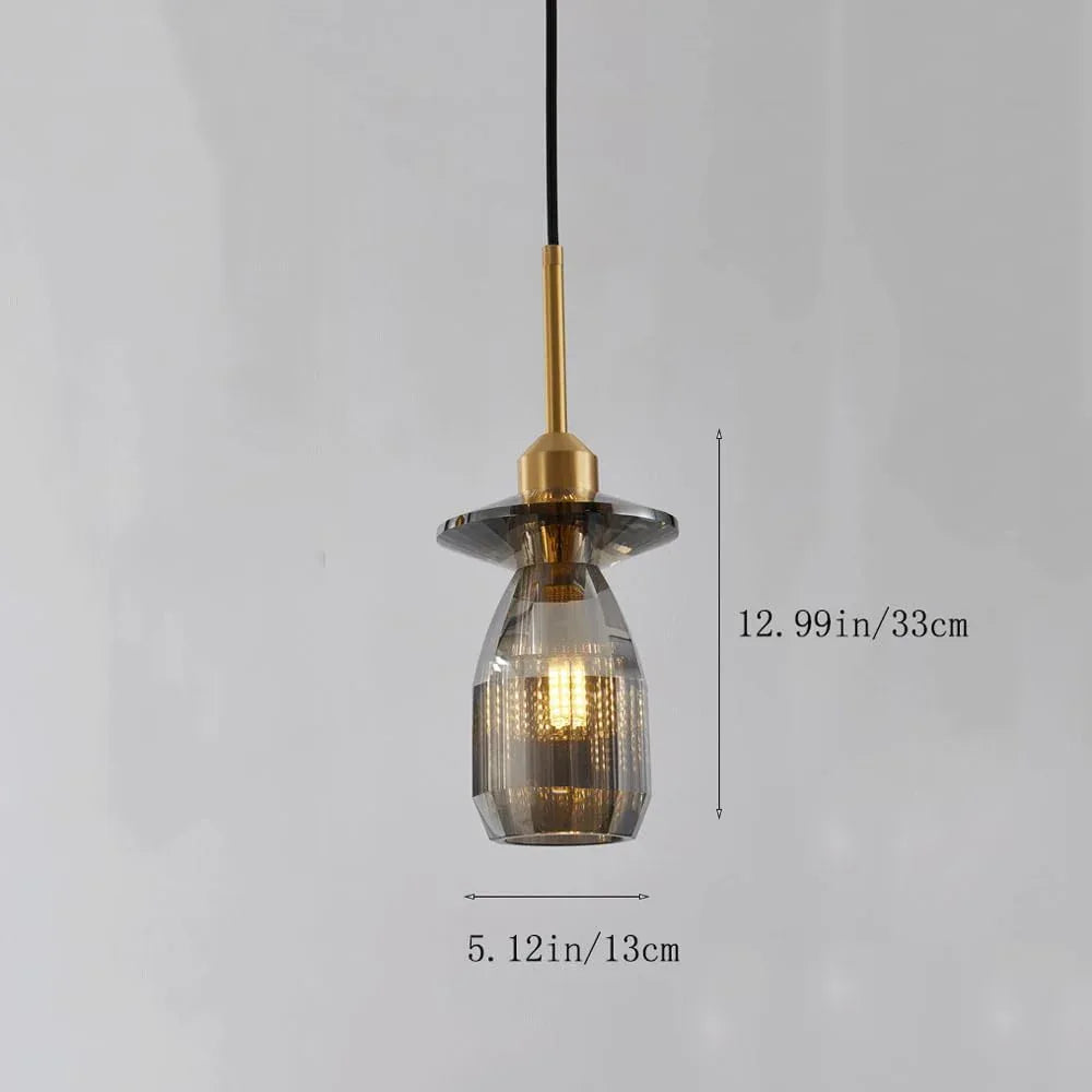Audara-5-inch Crystal Pendant Light, Minimalist and Luxurious Bohemian Style Decorative Chandelier, Suitable for Various Scenarios Such As Bedrooms, Hotels, Studies, Bedside Tables, and Entryways.