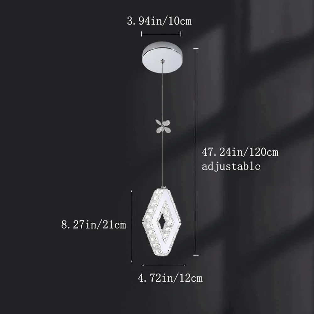 Audara-Crystal Pendant Light, 5-inch, Creative Decorative Lamp. Suitable for Modern, Minimalist, Bohemian, and European Styles. Ideal for Bedrooms, Hotel Rooms, Kitchens, Islands, Entryways, Etc.