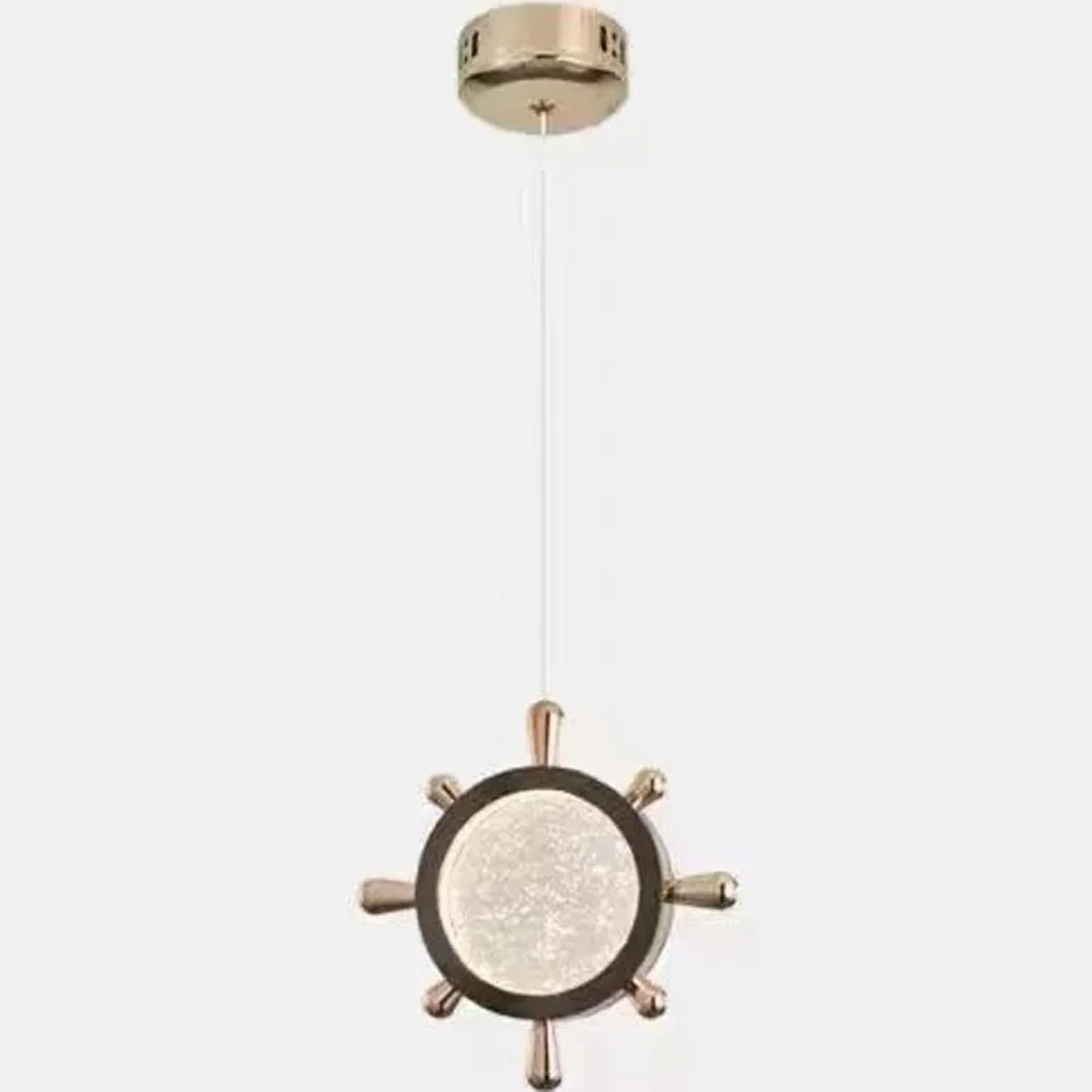Audara-7-inch Crystal Pendant Light, Ship's Wheel Shaped, European Modern Minimalist Style, Suitable For Installation In Various Spaces Such As Bedrooms, Hotels, Dining Rooms, Entryways, And Kitchen I