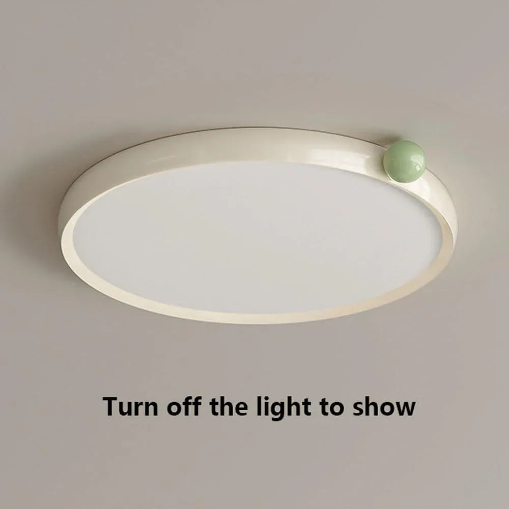 Audara-Cream Wind LED Ceiling Light Modern Simple Living Room Bedroom Ceiling Lampled Ultra-Thin Seamless Cozy Dining Room Study Room Ceiling Fixtures High Brightness Eye Protection Lighting Fixture