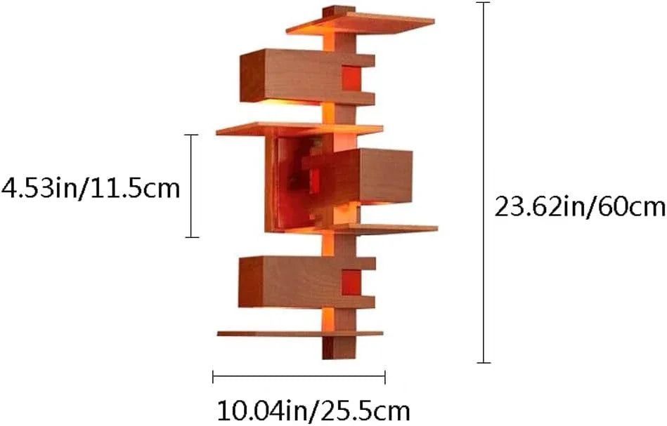 Audara-New Chinese Style Living Room Staircase Wall Lamp Villa Solid Wood Wall Lights Retro Wabi Sabi Style Headboard Sconces Japanese Style Living Room Corridor Decoration Mounted Lighting Fixture