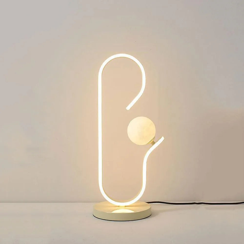 Audara-Luxury Creative Bedroom Living Room Desk Light Scandinavian Postmodern Linear Aluminum Desk Lamp Cafe Restaurant Bar Table Lamp Study Teahouse Club Decoration Lighting Fixture Beige