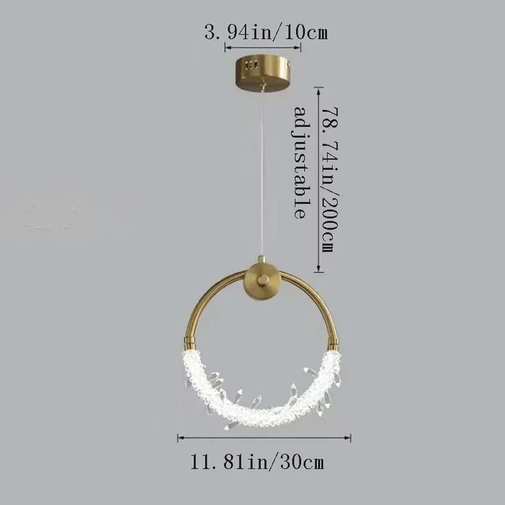 Audara-Modern 12-inch Crystal Pendant Lights, European Minimalist Style, Suitable for Installation in Various Spaces Such As Bedrooms, Hotels, Restaurant Entryways, Cafes, and Kitchen Islands.