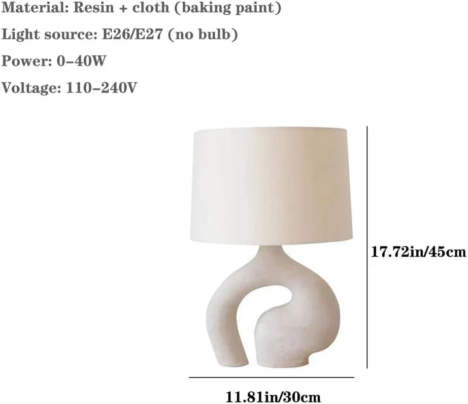 Audara-Modern Simple Hotel B&B Desk Light Art Creative Fabric Resin Desk Lamp Showroom Model House Showcase Decorative Table Lamp Club Cafe Restaurant Farmhouse Rustic Lighting Fixture