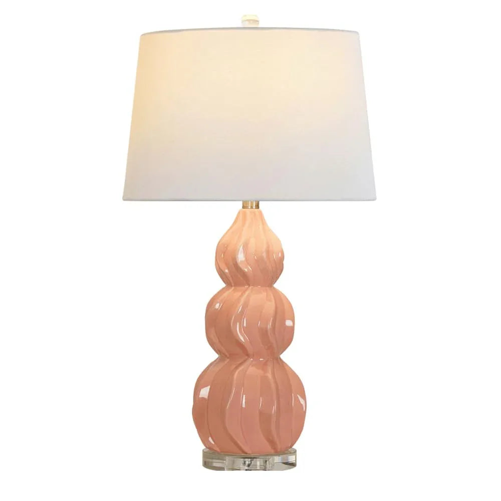 Audara-New Chinese Creative White Fabric Gourd Shape Ceramic Desk Light European Style Bedroom Bedside Read Desk Lamp High-end Living Room Office Table Lamp Club Mall Lounge Restaurant Lighting Fixture Orange