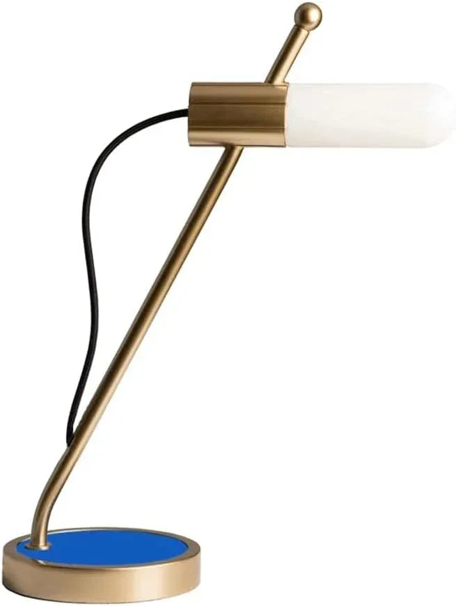 Audara-Modern Simple Office Designer Desk Light Personality Creative White Glass Desk Lamp Warehouse Living Room Bedroom Study Table Lamp Home Hotel Cafe Model Room Decoration Lighting Fixture