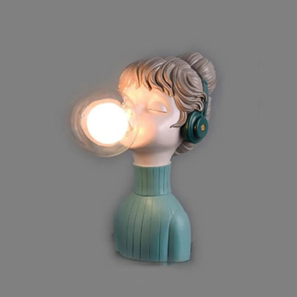 Audara-Scandinavian Cute Bedroom Bedside Desk Light Romantic Cozy Teenage Girl Bubbles Resin Desk Lamp Boys Girls Kids Room Table Lamp Dining Room Coffee Shop Dessert Shop Lighting Fixture Green