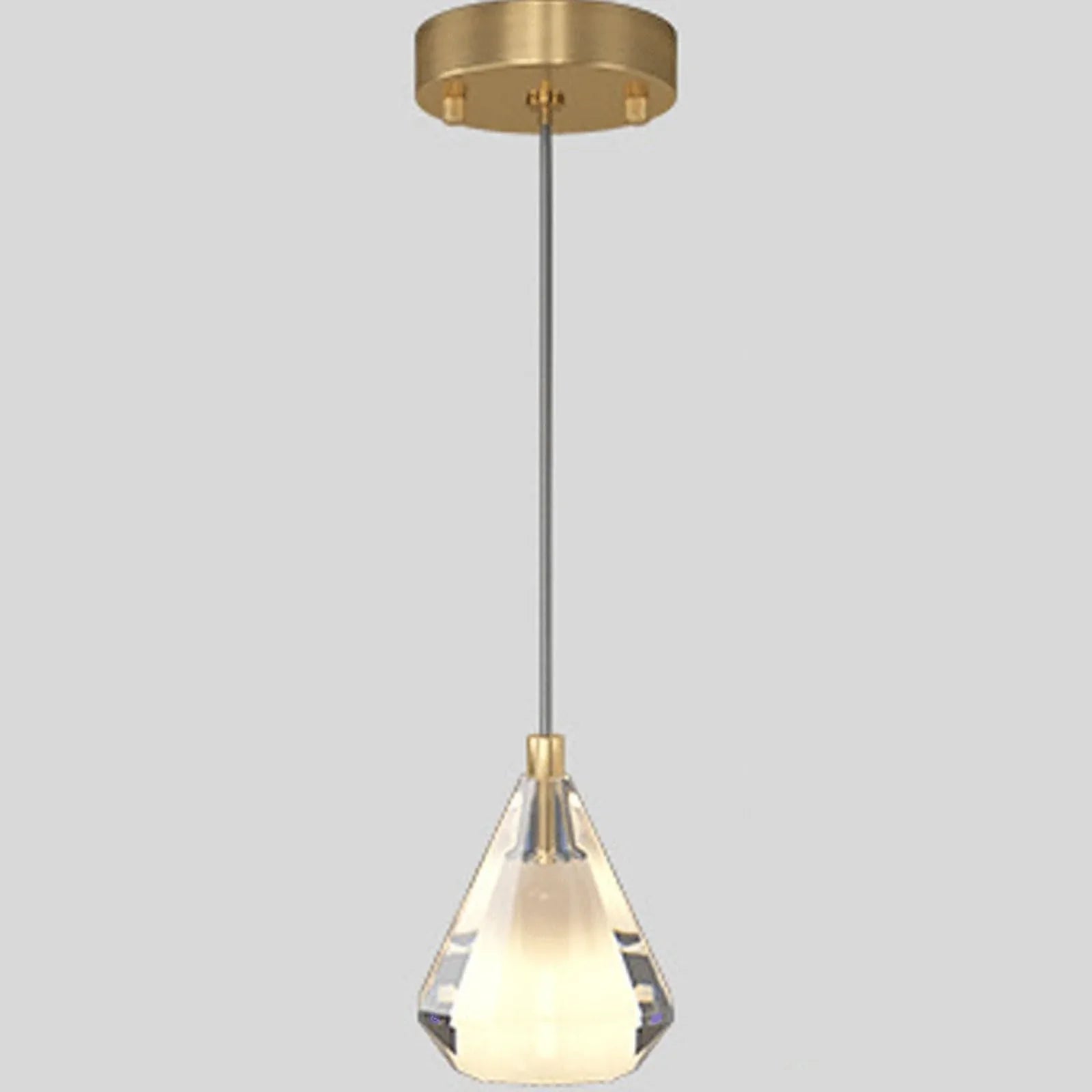 Audara-4-inch Modern Minimalist Crystal Pendant Light, Gemstone-Shaped Mini Glass Chandelier, Suitable for Various Spaces Such As Bedrooms, Kitchen Islands, Dining Rooms, Hotels, Bars, and Cafes A