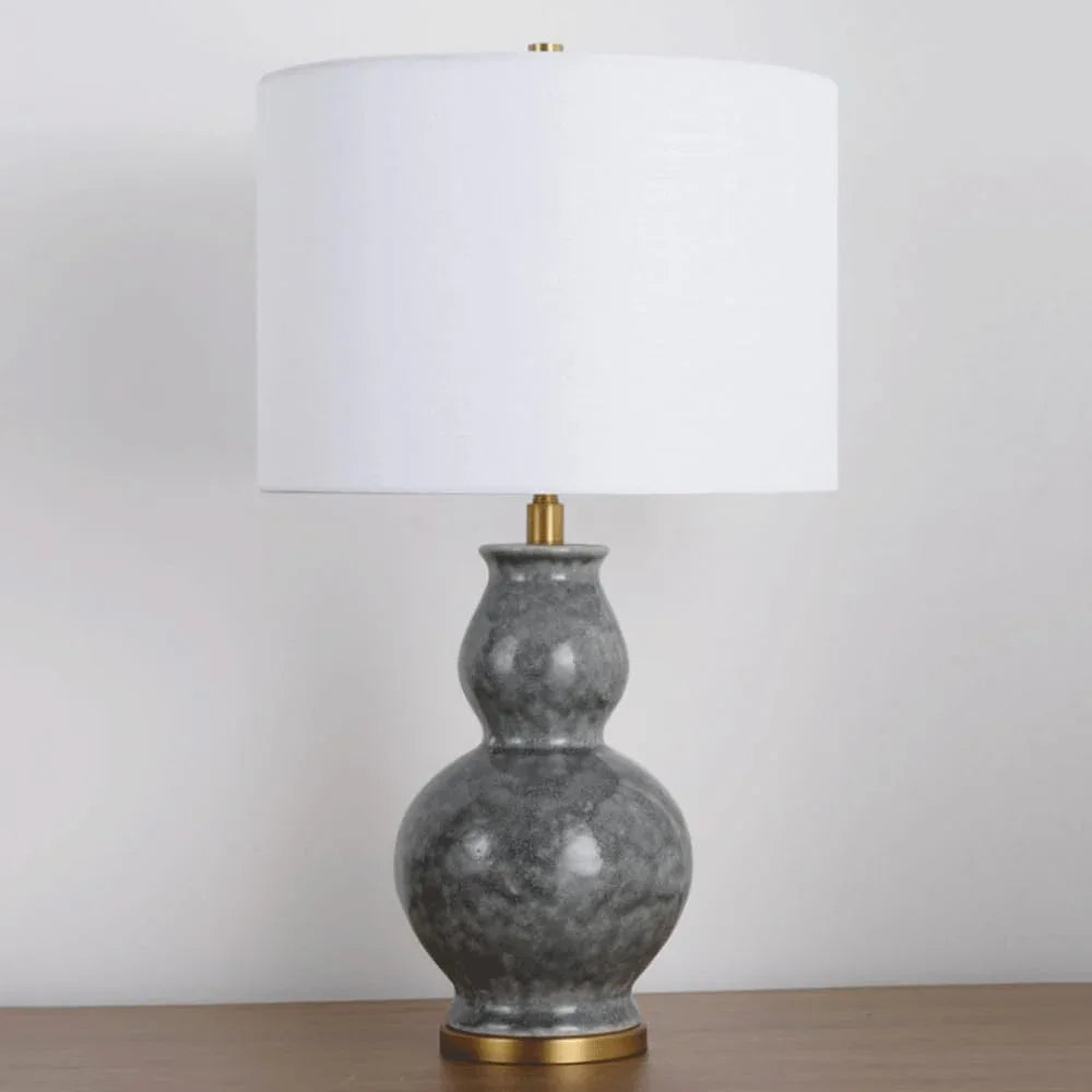 Audara-New Chinese Creative Gourd Shaped Ceramic Desk Light Luxury Living Room Office Study Desk Lamp Bedroom Apartment Coffee Shop Table Lamp Villa Farmhouse Cafe Club Lighting Fixture