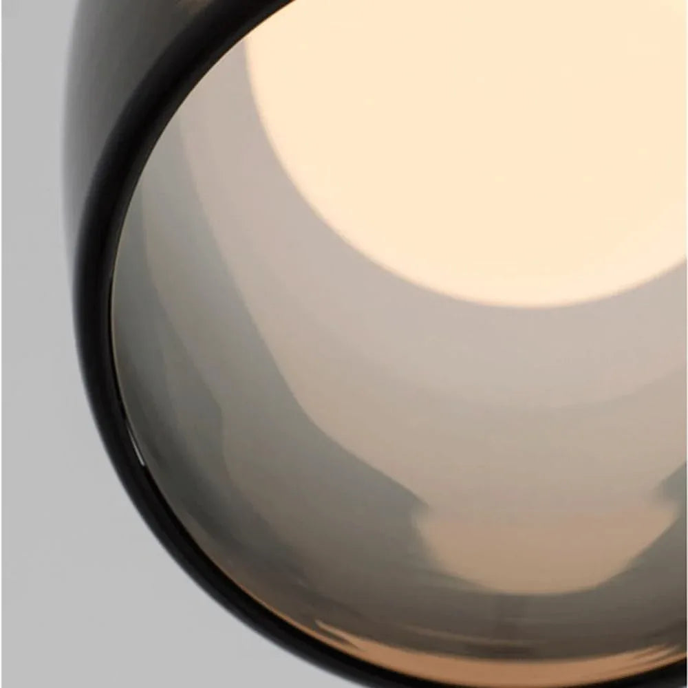 Audara-7-inch Glass Pendant Lights in A Smoky Gray Gradient, Featuring A Modern Minimalist European Style. Suitable for Bedrooms, Hotels, Cafes, Restaurants, Entryways, and Other Spaces