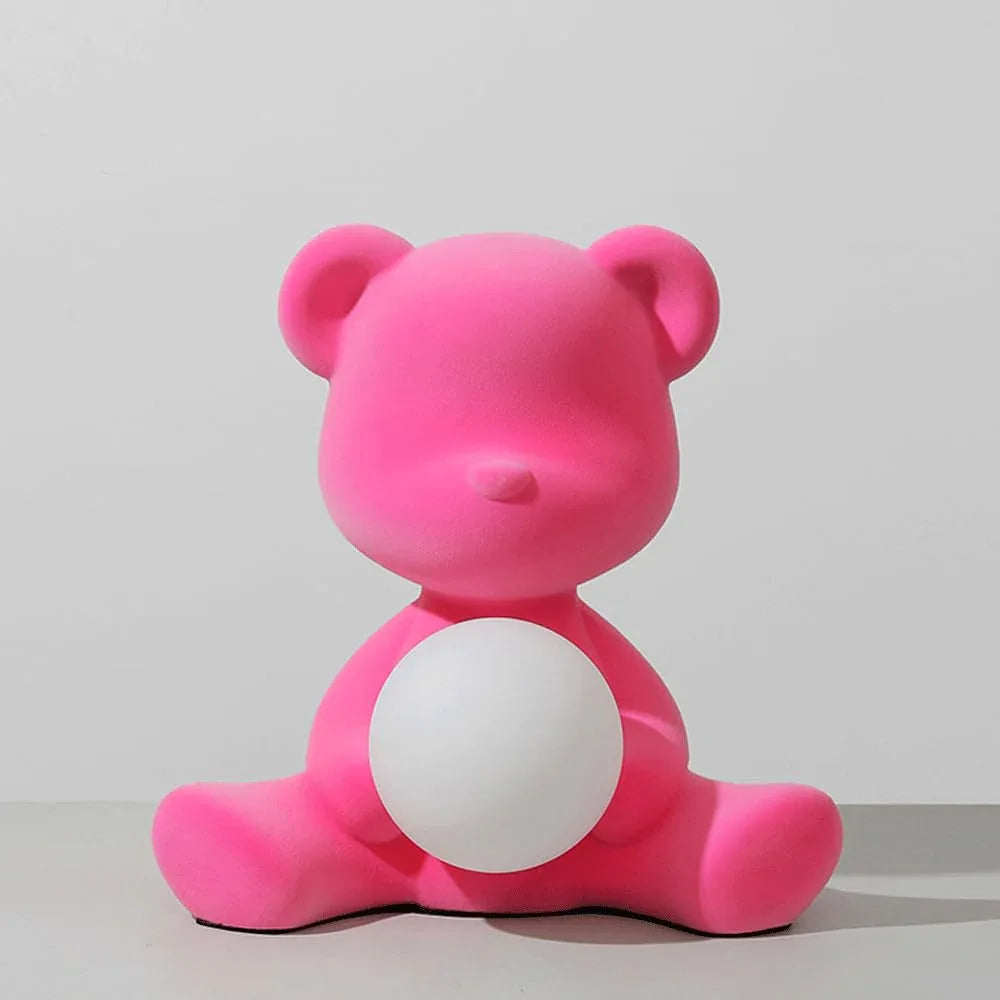 Audara-Modern Italian Bedroom Kids Room Desk Light Creative Bear Resin Desk Lamp Living Room Boys Room Girls Room Study Room Table Lamp Cafe Hotel Amusement Park School Lighting Fixture Pink