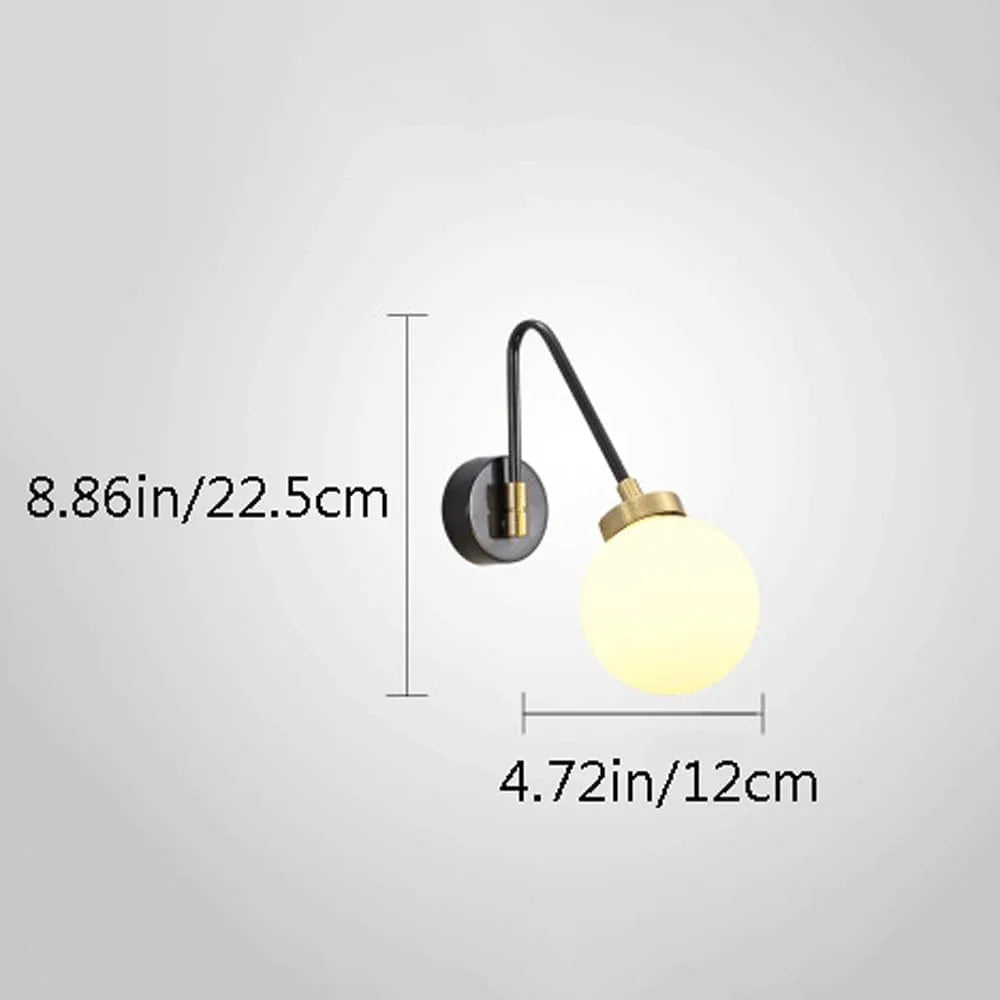 Audara-Scandinavian Simple Wall Lamp Living Room Study Bedroom Wall Lights Rotating Cafe Glass Sconces Aisle Corridor Ambience Mounted Lighting Fixture