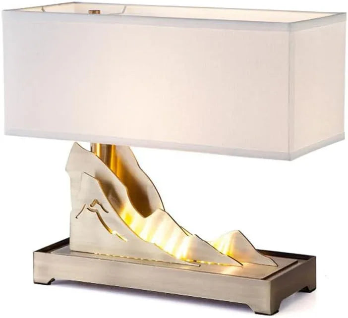 Audara-New Chinese Zen Hotel Front Desk Office Desk Light Creative Mountain Shape Metal Desk Lamp Bedroom Model Room Study Room Table Lamp Villa Club Restaurant B&B Lighting Fixture