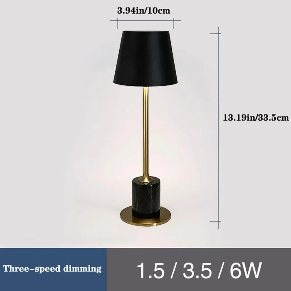Audara-Marble Desk Light for Bedroom and Reading Creative Desk Lamp Fabric and Wood Ideal Table Lamp for Restaurants Hotels Cottages and Villas Versatile Lighting Fixture Rechargeable