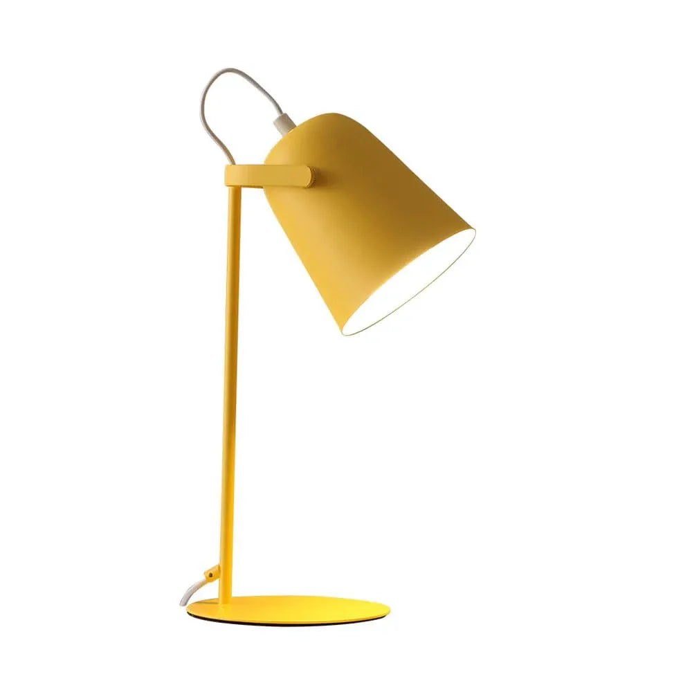 Audara-Scandinavian Simple Bedroom Study Office Desk Light Creative Warm Adjustable Angle Metal Desk Lamp Living Room Couch Side Dormitory Table Lamp Shop Workstation Macaron Lighting Fixture Yellow