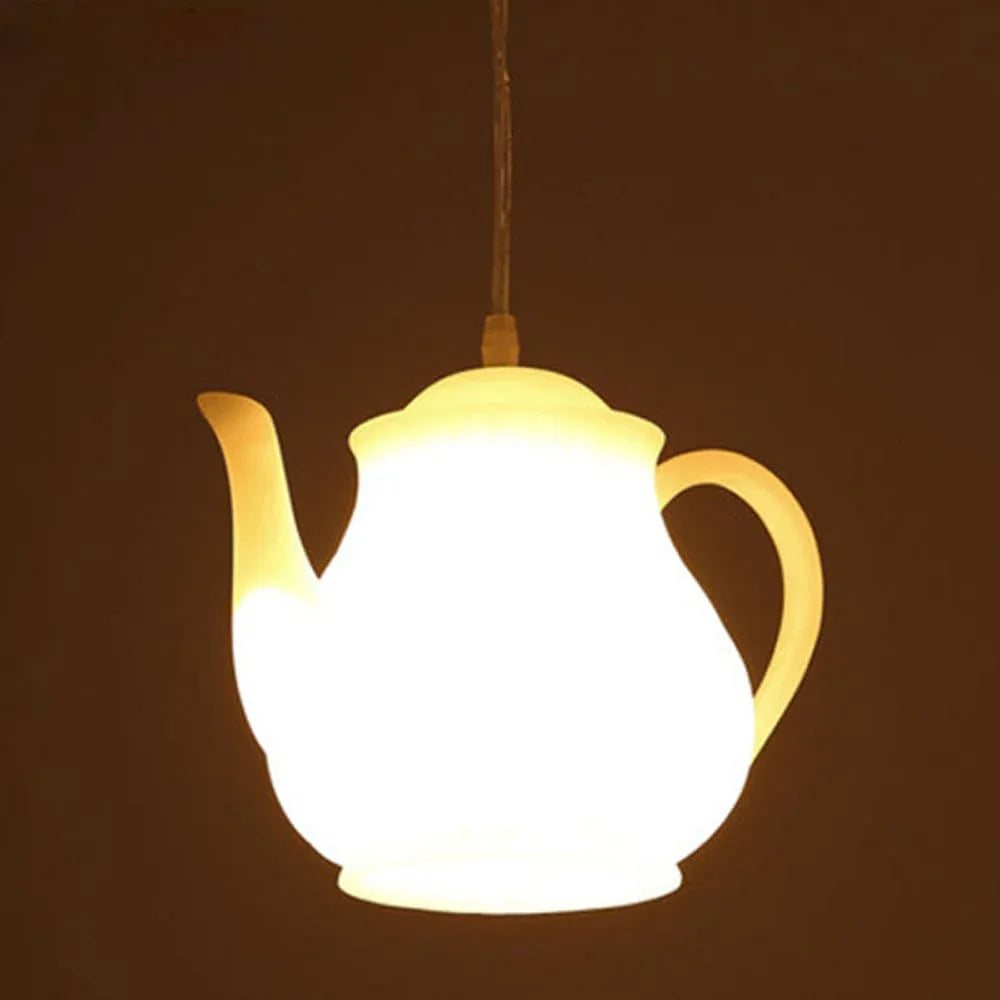 Audara-GerRiT Postmodern LED Single-Head Chandelier/Creative Teapot Pendant Light/Tea House Tea Restaurant Resin Hanging Lamp/Café Clothing Store Front Desk Personalized LightingFixture, B A