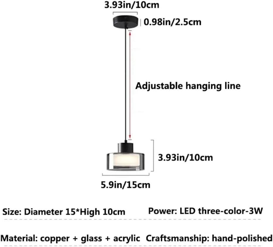 Audara-Italian Minimalist Bedside Pendant Lightled Handmade Creative Copper Bedroom Dressing Room Lighting Fixturese Tri-color Variable Light Glass Bar Chandeliers Scandinavian Hotel Living Room HangingLamp