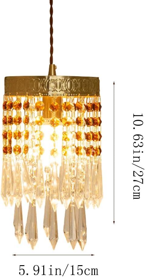 Audara-6-inch Crystal Pendant Light Bedside Table, Bedroom, Hotel Entryway, Kitchen Island – Suitable for Various Spaces, Easily Blending Into Minimalist, Bohemian, and European Styles.