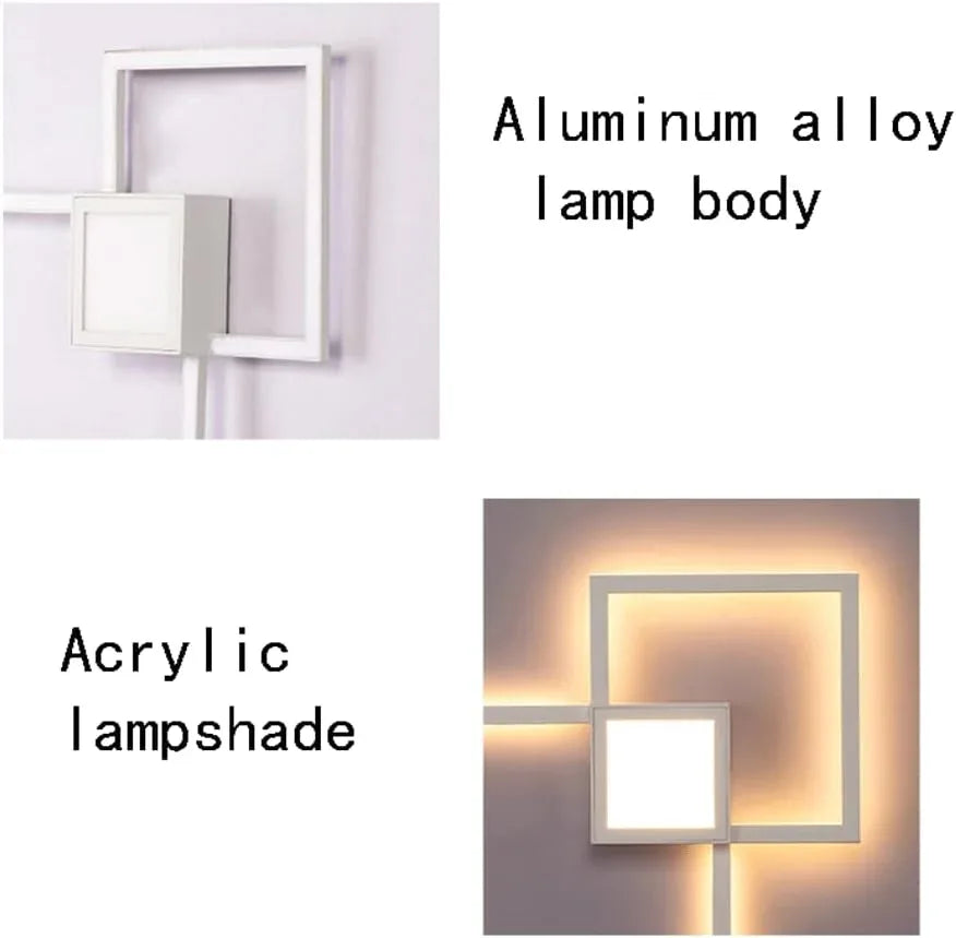 Audara-Simple Stairs Combination Ambience Wall Lamp Corridor Living Room Square Box Wall Lights Crossing Stairs Decorative Sconces Simple Creative LED Mounted Lighting Fixture