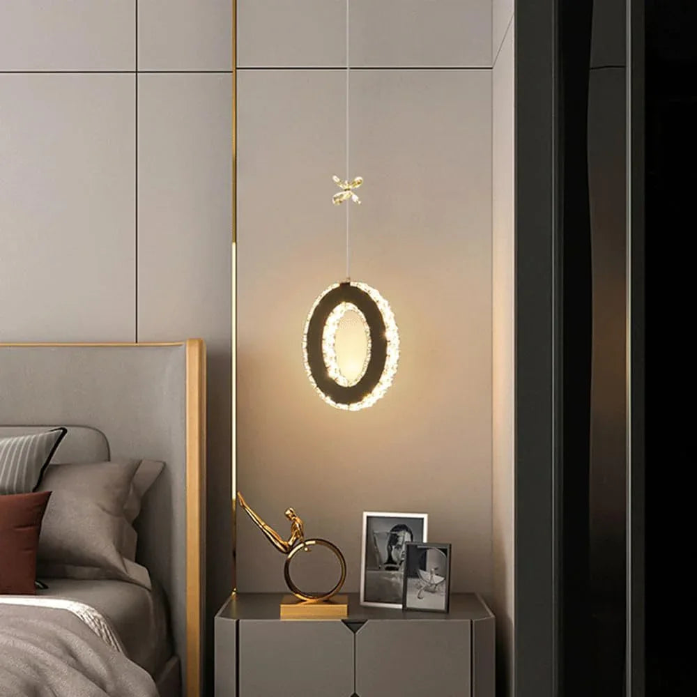 Audara-Crystal Pendant Light, 6-inch, Creative Mini Pendant Lights, Suitable for Modern, Minimalist, Bohemian, and European Styles, Ideal for Bedrooms, Hotel Kitchens, Islands, Entryways, Etc.