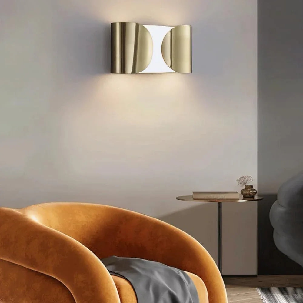 Audara-Scandinavian Stainless Steel Wall Lamp Designer Model Home Light Luxury Wall Lights Living Room Corridor Decorative Sconces American Industrial Style Art Mounted Lighting Fixture