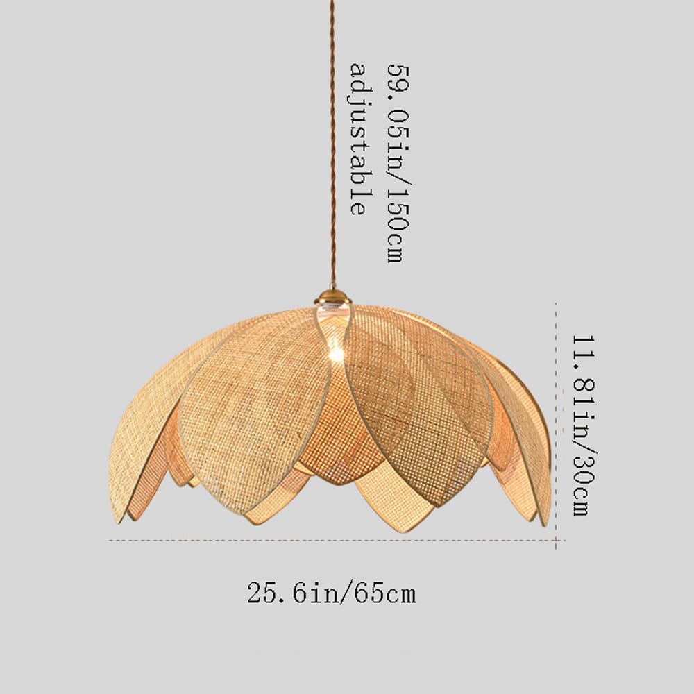 Audara-26in Woven Pendant Light Rattan Bohemian Wabi-Sabi Tropical Multi-Style Ceiling Light Fixture Suitable for Bedrooms, Hotels, Study Rooms, Dining Areas, Entryways, and More Retro Lamp