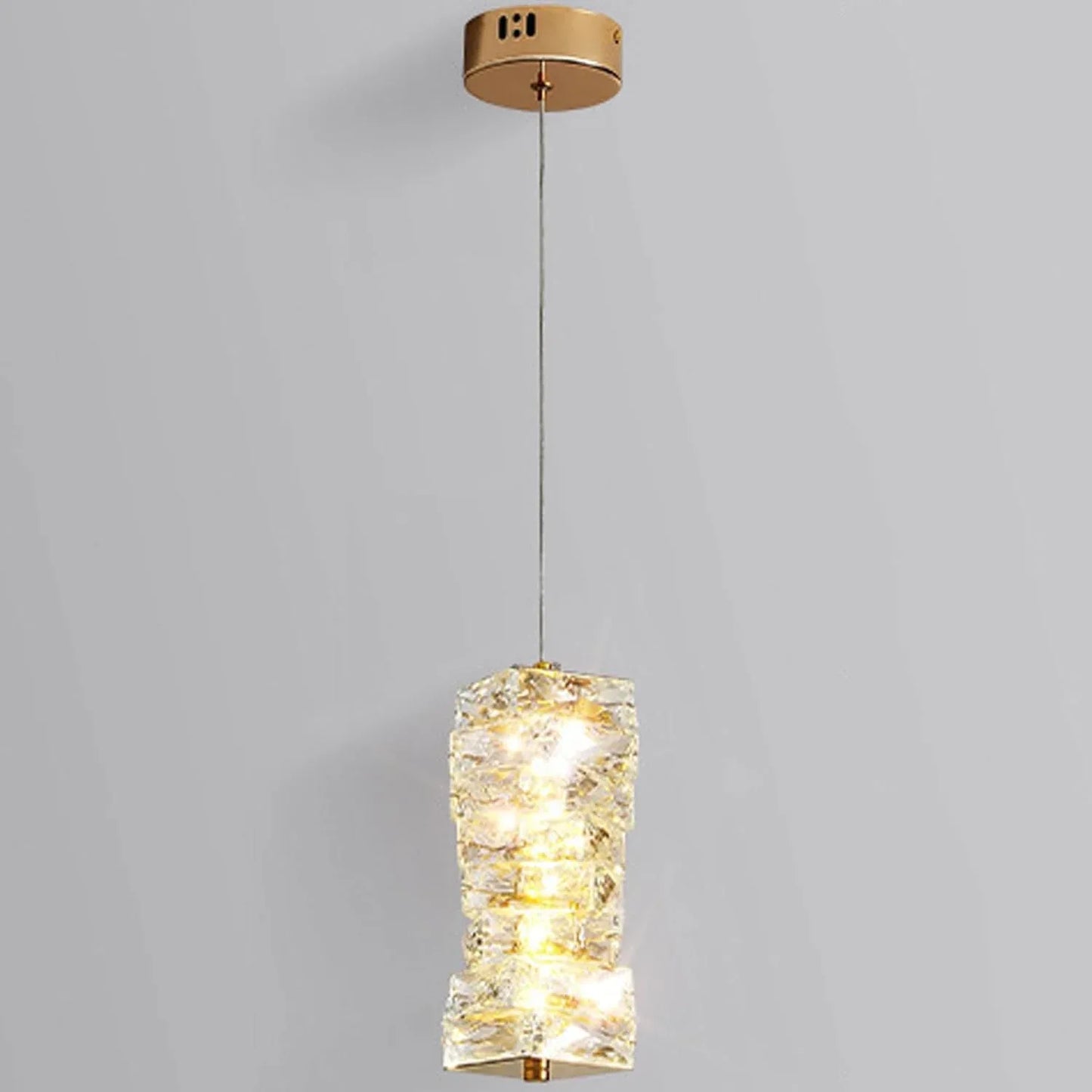 Audara-Crystal Pendant Light, 5-inch Diameter, Bohemian Style, Minimalist Design, Versatile Lighting Fixture Suitable for Living Rooms, Cafes, Dining Rooms, Kitchen Islands, and Entryways.