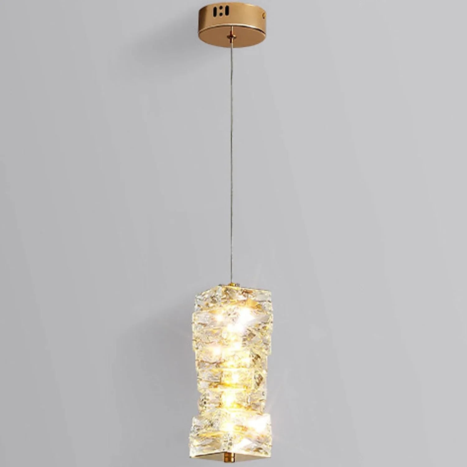 Audara-Crystal Pendant Light, 5-inch Diameter, Bohemian Style, Minimalist Design, Versatile Lighting Fixture Suitable for Living Rooms, Cafes, Dining Rooms, Kitchen Islands, and Entryways.