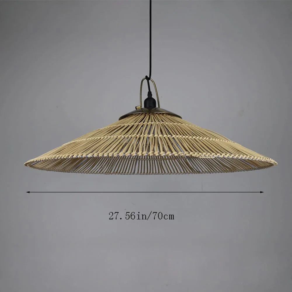 Audara-28-inch Woven Pendant Light Bohemian, Wabi-Sabi, and Multi-Style Ceiling Light Fixture Suitable for Bedrooms, Hotels, Study Rooms, Dining Areas, Entryways, and More Retro Lamp