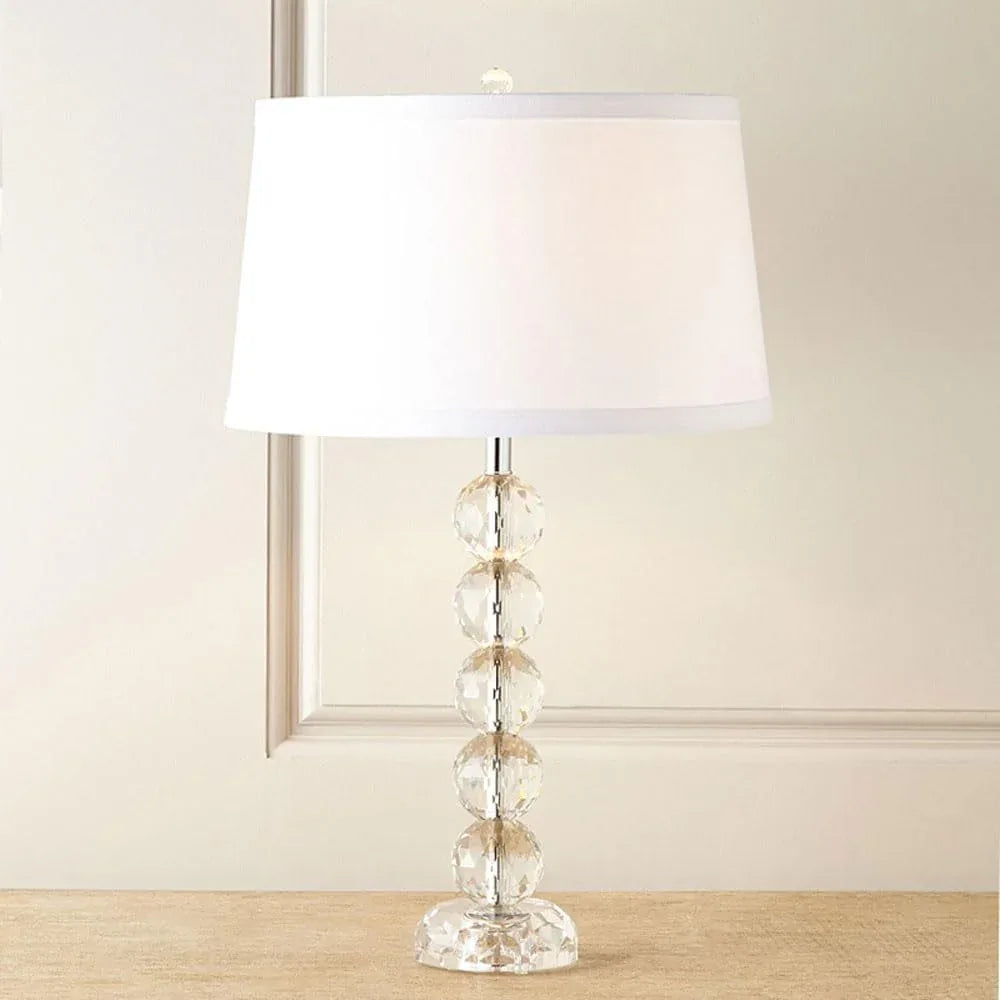 Audara-Modern Luxury Desk Light Study Office European Simple Fabric Crystal Desk Lamp Bedroom Bedside Living Room Sofa Table Lamp Villa Club Cafe Farmhouse Decoration Lighting Fixture
