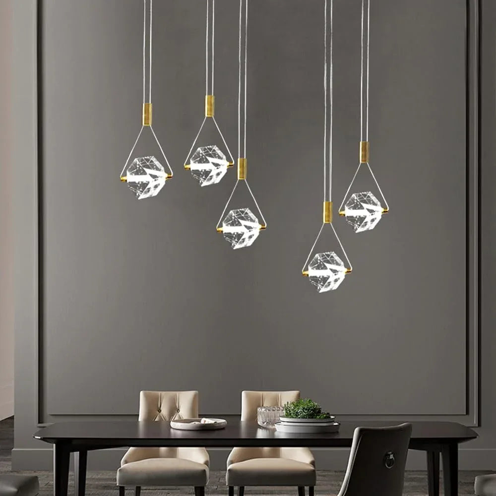 Audara-Small Crystal Pendant Light With Metallic Copper Accents, A Bedroom Bedside Decorative Lamp That Cleverly Blends Minimalist And Bohemian Styles. Suitable For Dining Rooms, Living Rooms, Entrywa