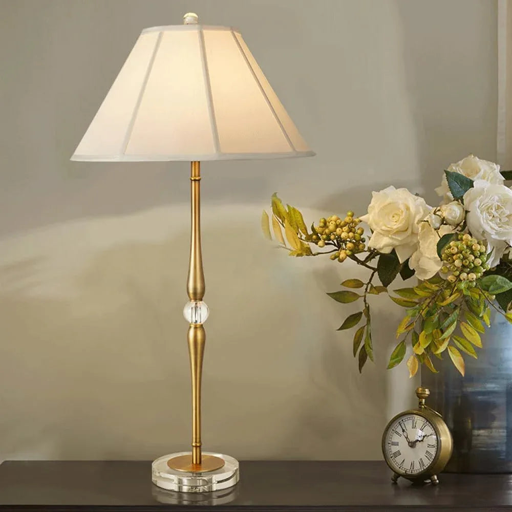 Audara-European Luxury Model Room Bedroom Bedside Desk Light Creative Living Room Counter Study Room Desk Lamp Simple Fabric Crystal Table Lamp Villa Restaurant Hotel Front Desk Coffee Shop Lighting Fixture