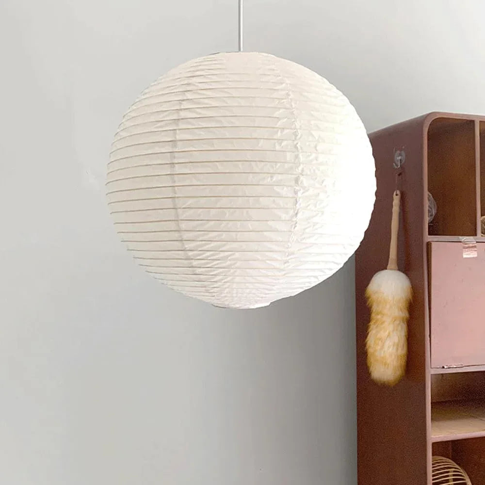 Audara-Sphere White Pendant Light Handmade Cotton Paper Hanging Lamp E26 Lampholder Diameter 11.8in Chandeliers Living Room Bedroom Bedside Mall Flower Shop Coffee Shop Tea House Dining Room Lighting