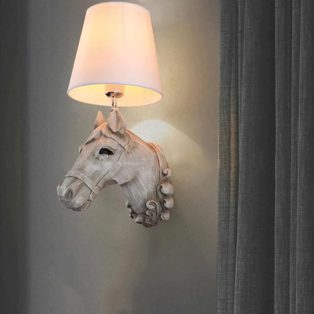 Audara-American Antique Creative Wall Lamp Restaurant Corridor Horse Head Wall Lights Personalized Backdrop Sconces French Designer Premium Mounted Lighting Fixture