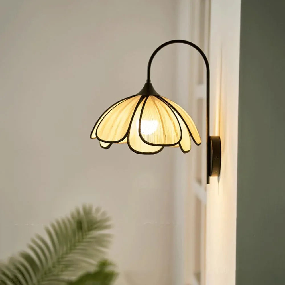 Audara-French Cream Wind Wall Lamp Scandinavia Simple Dining Room Wall Lights Living Room Bedroom Premium Sense Sconces Medieval Style Petal Decoration Mounted Lighting Fixture