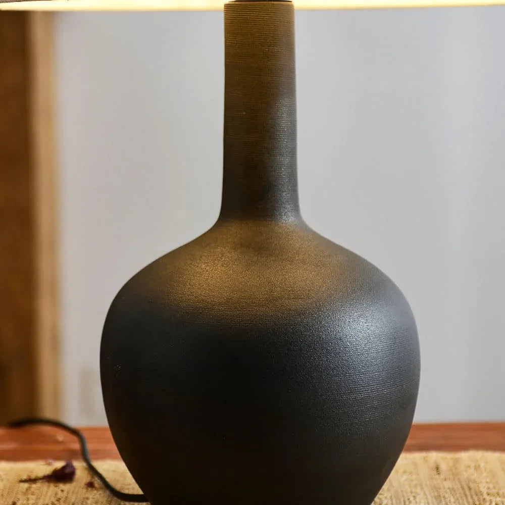 Audara-Wabi-sabi Style Bedroom Bedside Desk Light Natural Cozy Pottery Fabric Desk Lamp Study Office Restaurant Table Lamp Farmhouse B&B Hotel Front Desk Club Cafe Lighting Fixture