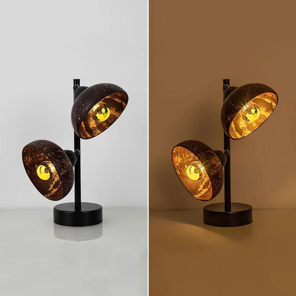 Audara-Creative Art Bedroom Bedside Desk Light Unique Elegant Walnut Coconut Shell Desk Lamp Living Room Counter Study Table Lamp Sample Room Backdrop Showroom Villa Lighting Fixture