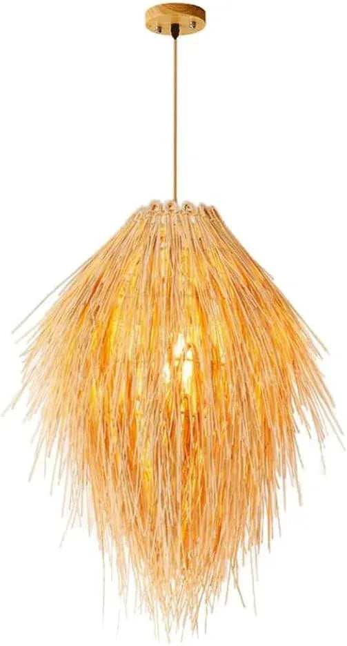 Audara-Simple Natural Chandeliers/Bohemian Chinese Pendant Light/Custom Bamboo Woven Handmade Lighting Fixture/B&B Cafe Living Room Hallway Rustic Hotpot Shop Dining Room Beach Botanical Area Hanging