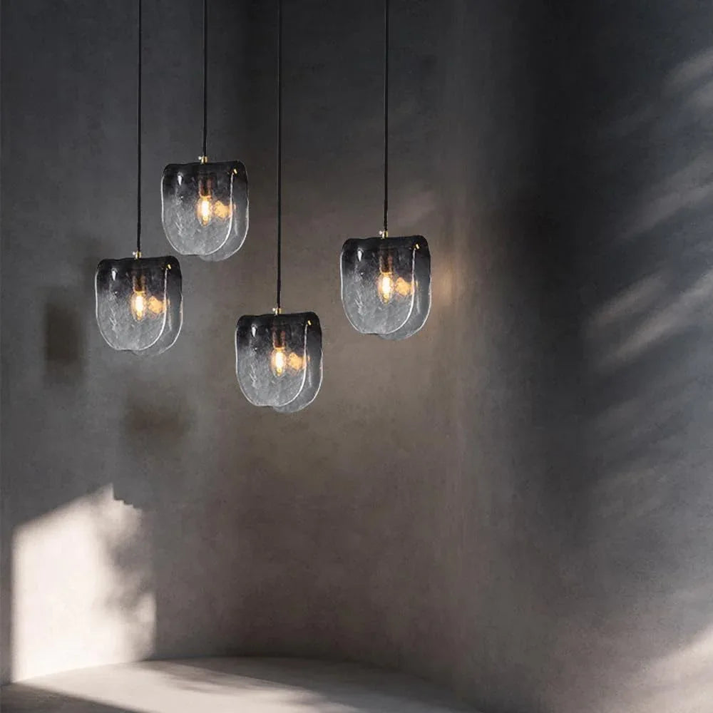 Audara-7-inch Crystal Pendant Light, Bohemian Style, Smoky Gray Gradient Light Fixture, Suitable for Various Spaces Such As Bedrooms, Hotels, Studies, Living Rooms, Kitchen Islands, and Entryways