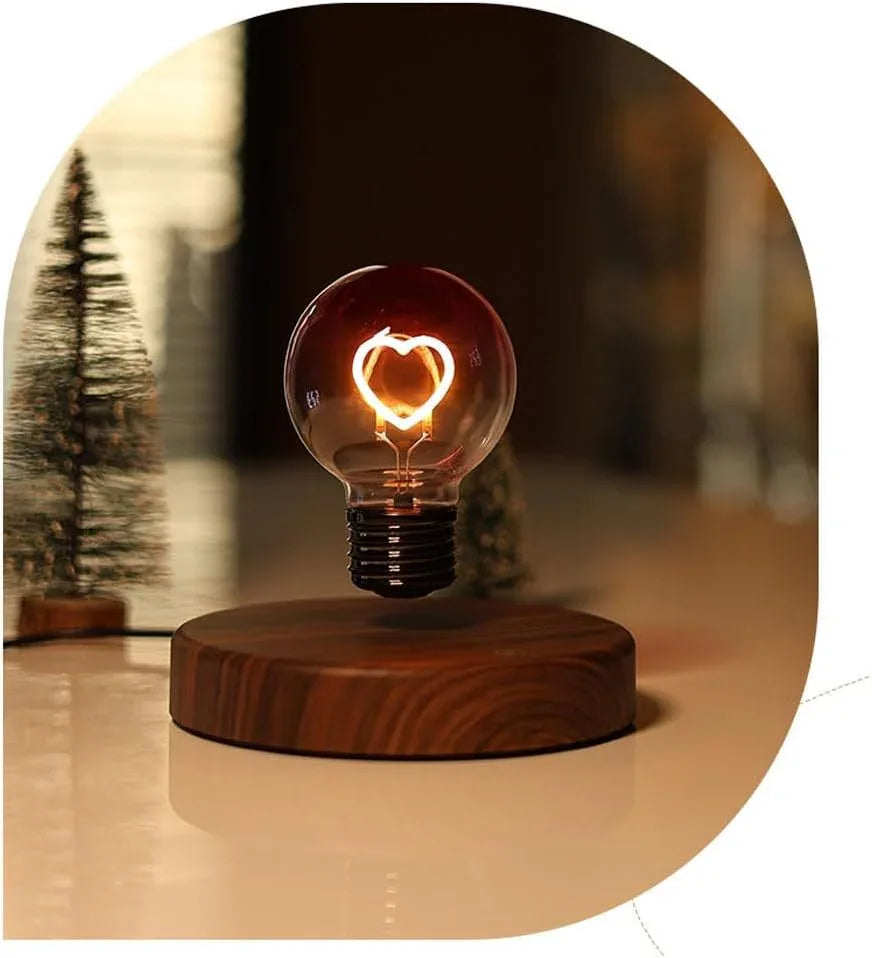 Audara-Luxury Bedroom Love Heart Shape Levitation Light Bulb Small Desk Light Business Gift Ambience Boys Girls Bedroom Study Desk Lamp Living Room Bar Office Table Lamp Cafe Decoration Lighting Fixture