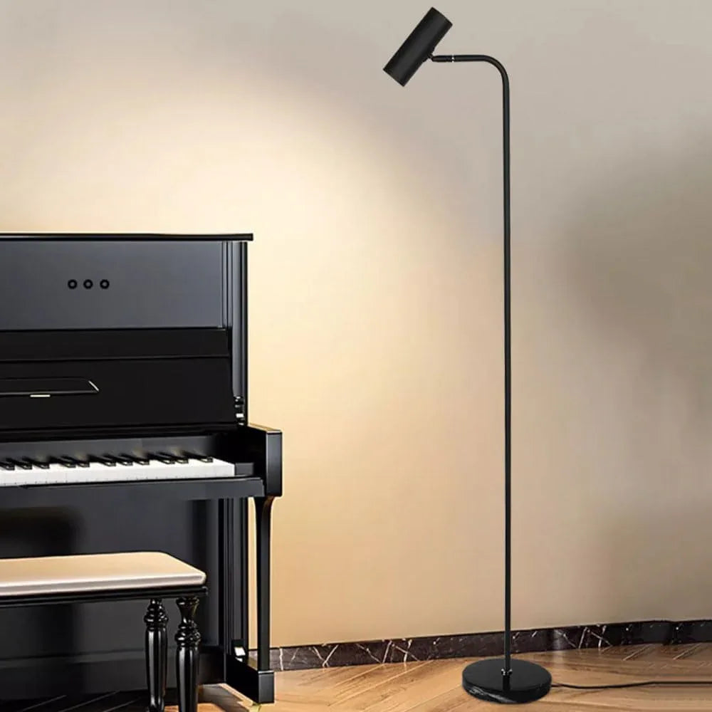 Audara-Simple 12W Tri-Colour Dimmer Reading Lamp Modern Black Marble Floor Lamp Office Bedroom Study Room Standing Lamp Showroom Club Decoration Lighting Fixture
