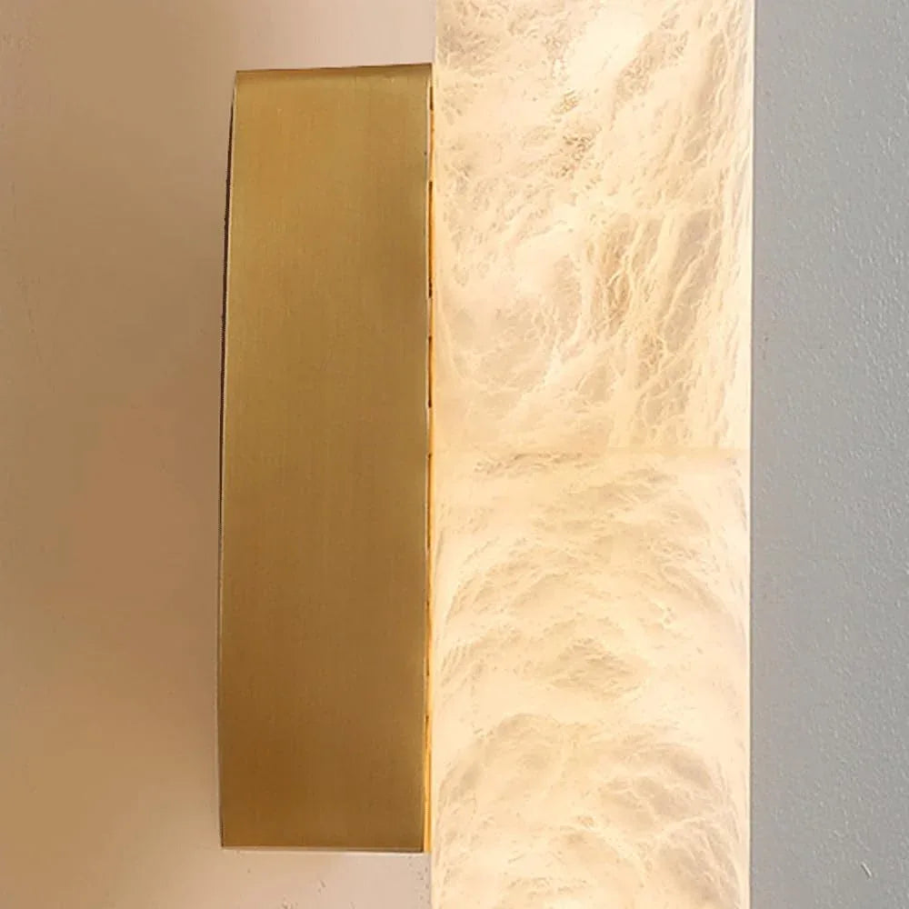 Audara-Modern Simple Wall Lamp Full Copper Long Strip Cloud Stone Wall Lights Living Room Background Wall Ambience Sconces Aisle Corridor Entryway Mounted Lighting Fixture