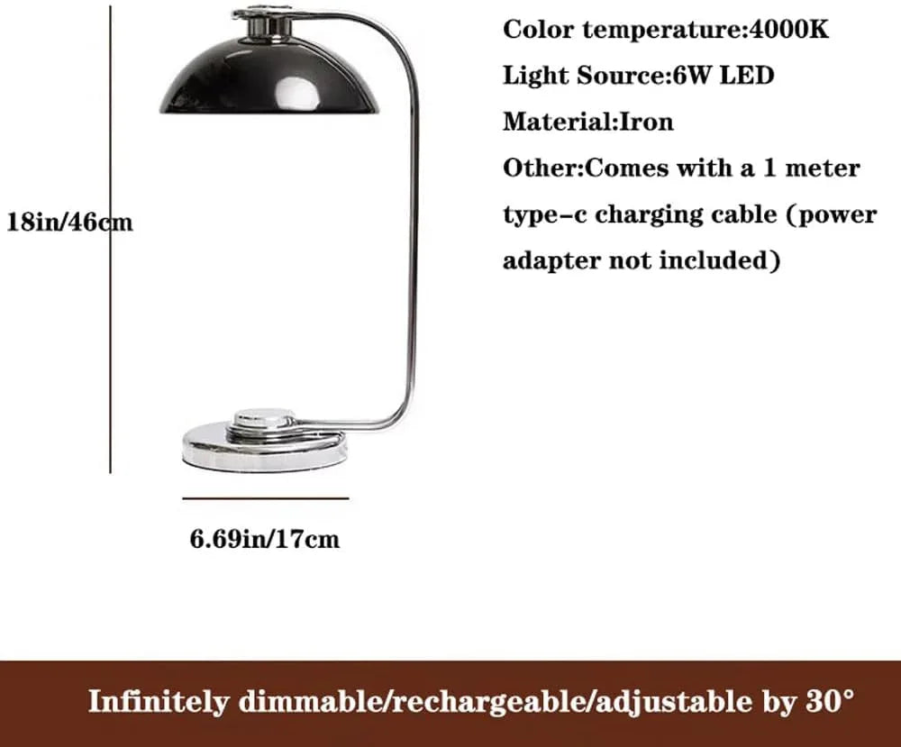 Audara-Retro Creative Bedroom Living Room Desk Light Exquisite Light Luxury Adjustable Angle Infinitely Dimmable Metal Desk Lamp Reading Study Office Table Lamp Hotel Front Desk Coffee Shop Lighting Fixture