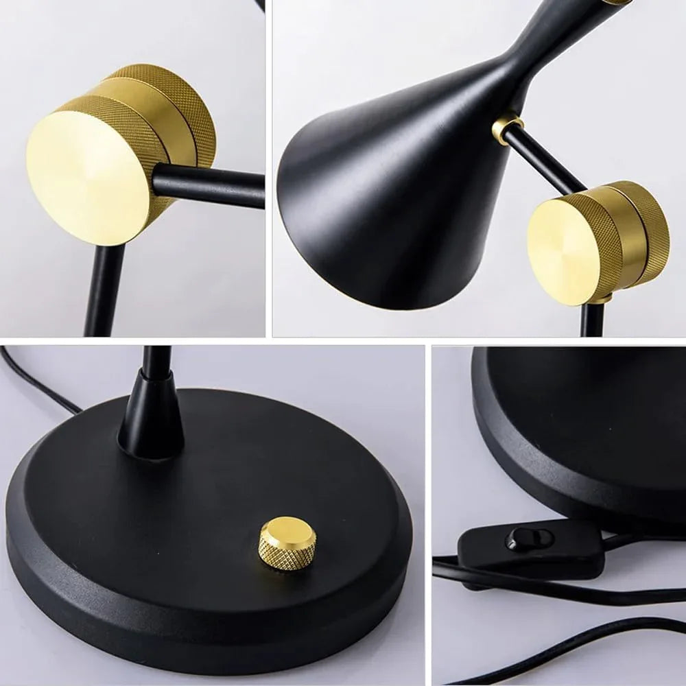Audara-Postmodern Personality Study Office Desk Light Simple Creative Adjustable Black Metal Desk Lamp Bedroom Living Room Next to Sofa Table Lamp Warehouse Farmhouse Restaurant Lighting Fixture