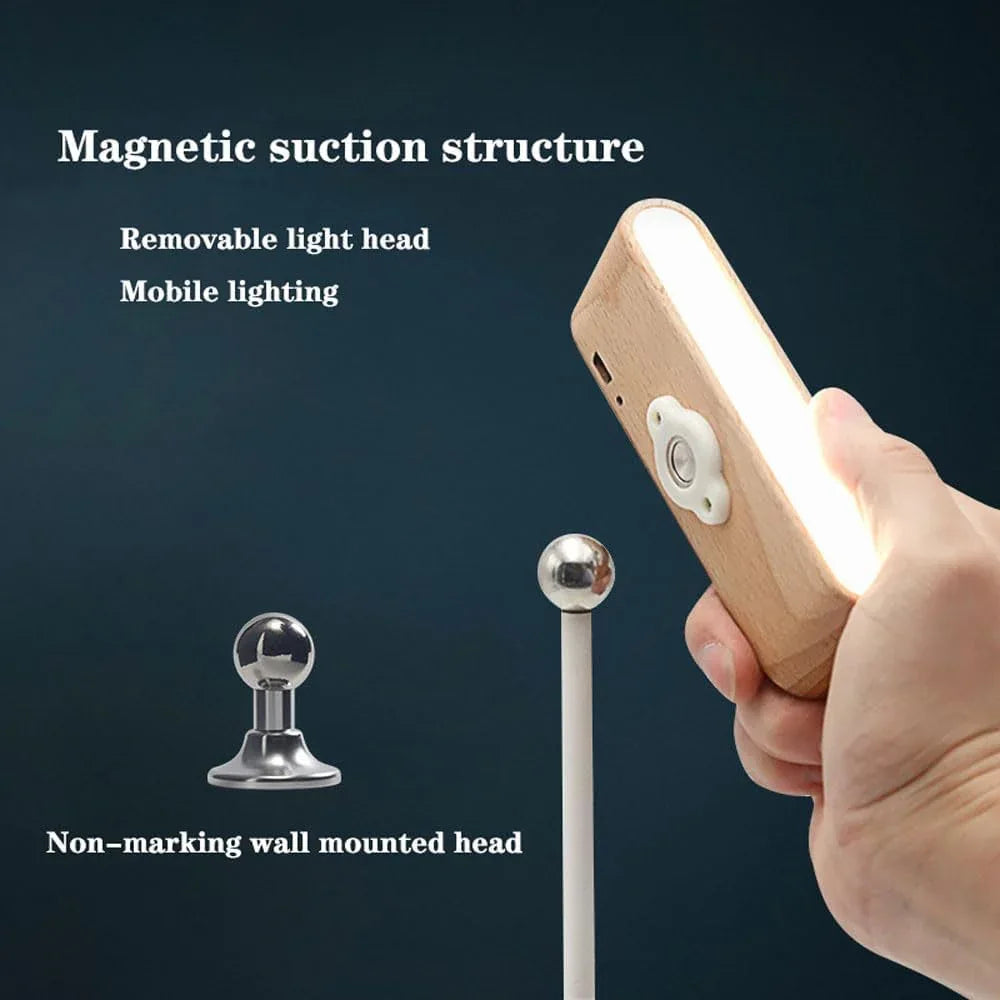Audara-Minimalist Magnetic Adjustable Angle Solid Wood Desk Light Creative Rechargeable Handheld Small Wall Lamp Desk Lamp Dorm Room Dorm Room Bedroom Bed Small Table Lamp Restaurant Lighting Fixture