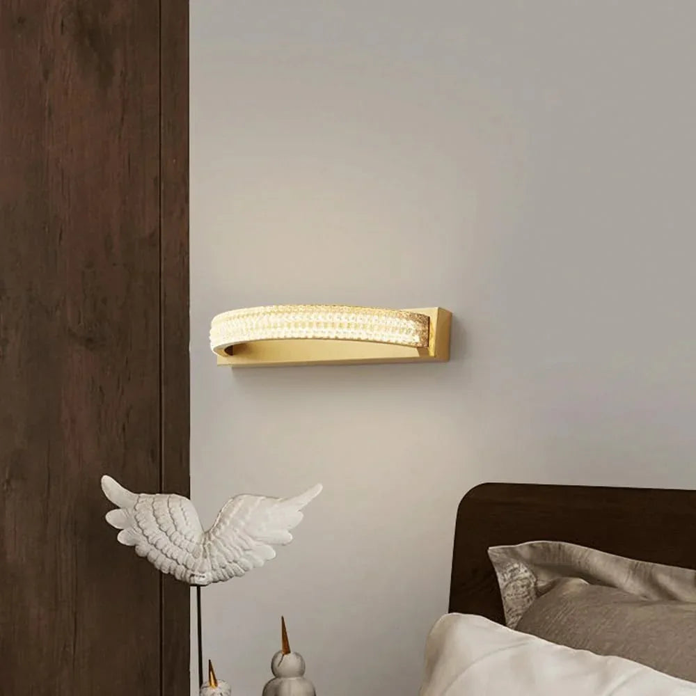 Audara-Light Luxury Full Copper Wall Lamp Bedroom Bedside Entryway Wall Lights Scandinavian Aisle Staircase Decorative Sconces American Premium Hotel B&B Mounted Lighting Fixture