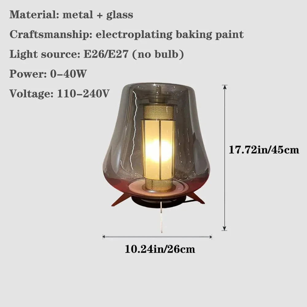 Audara-Creative Simple Study Couch Side Living Room Desk Light Scandinavian Smoke Gray Glass Desk Lamp Dining Room Coffee Shop Club Bar Table Lamp Bedroom Bedside Mall Decoration Lighting Fixture
